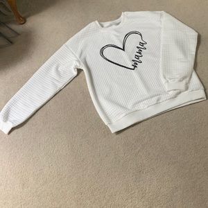 White sweatshirt, Size S, NWOT